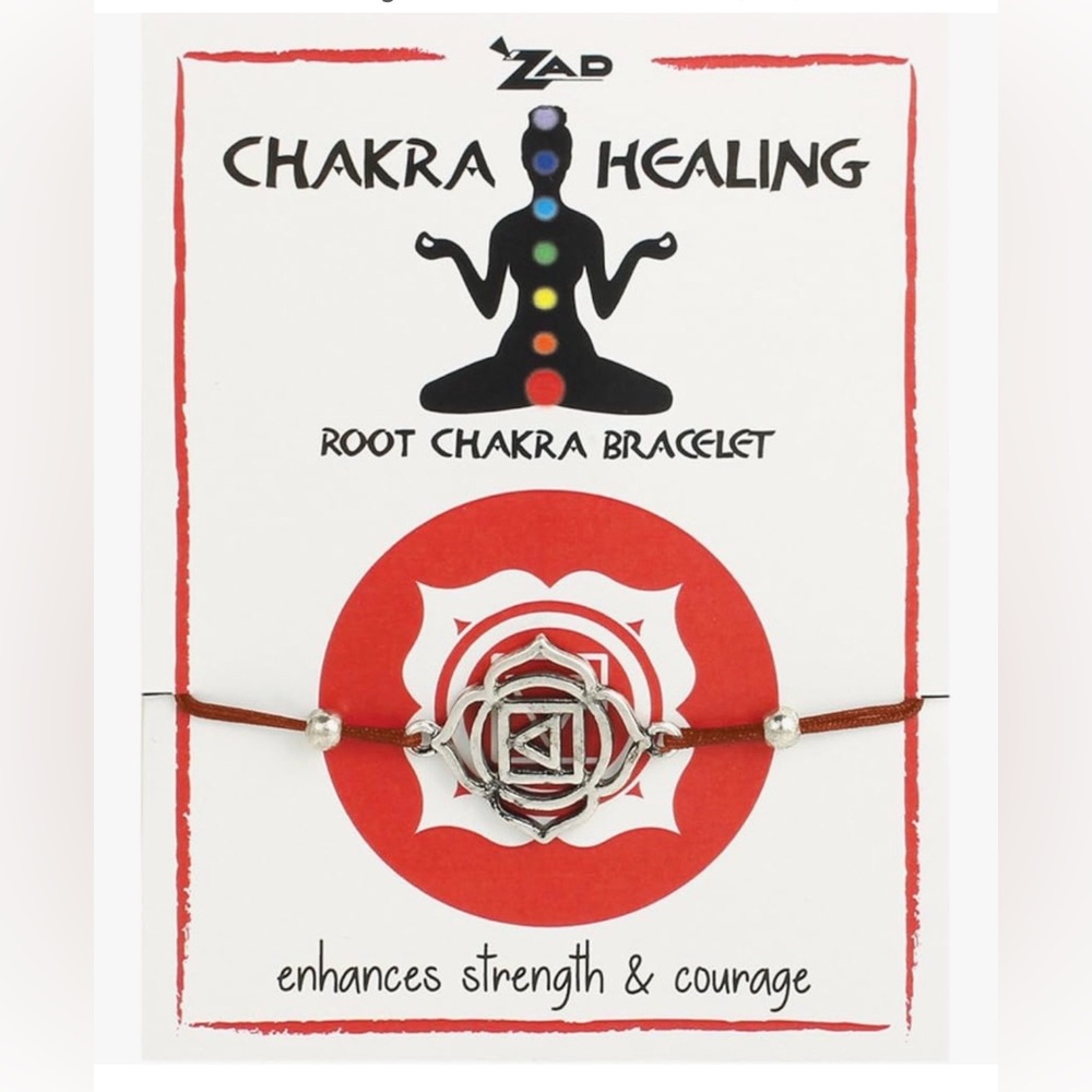 NEW ZAD Silver and Red Root Chakra Bracelet